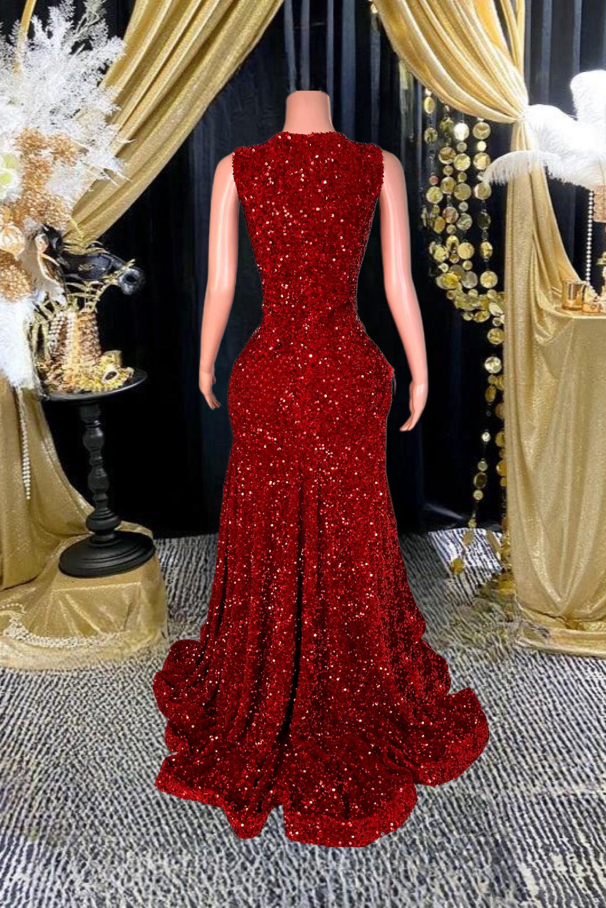 Red stunning sequin Dress