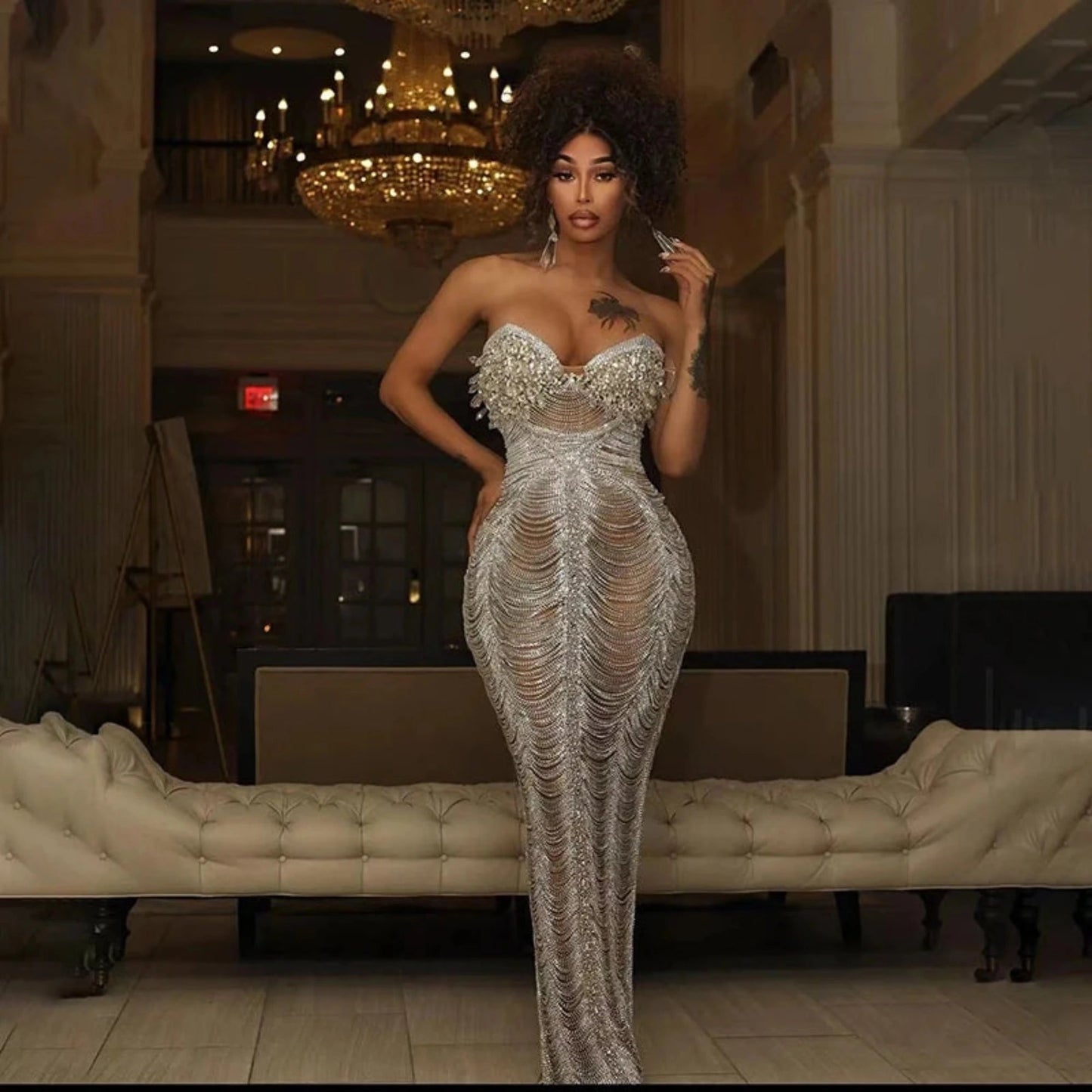Elegant Long Cocktail Dress-Party Dress for Special Occasions