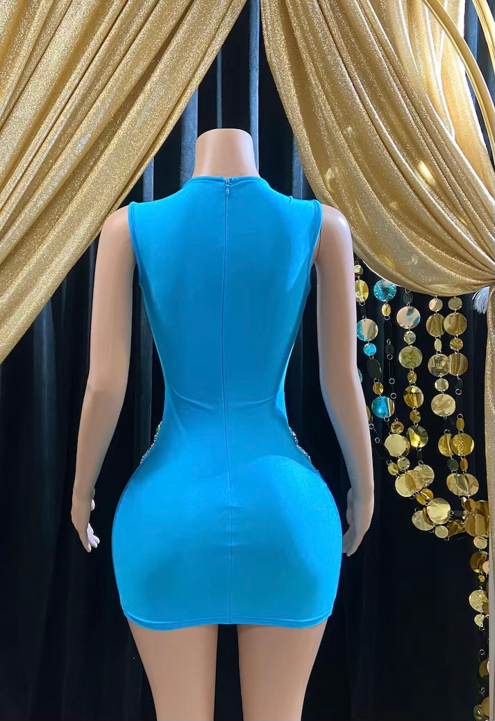 Chain Appliqué Dress | Rhinestone & Diamante Detailing