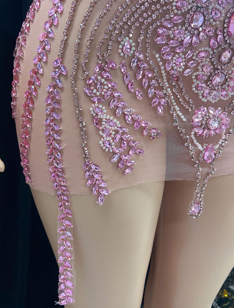 Pink Rhinestones Dress