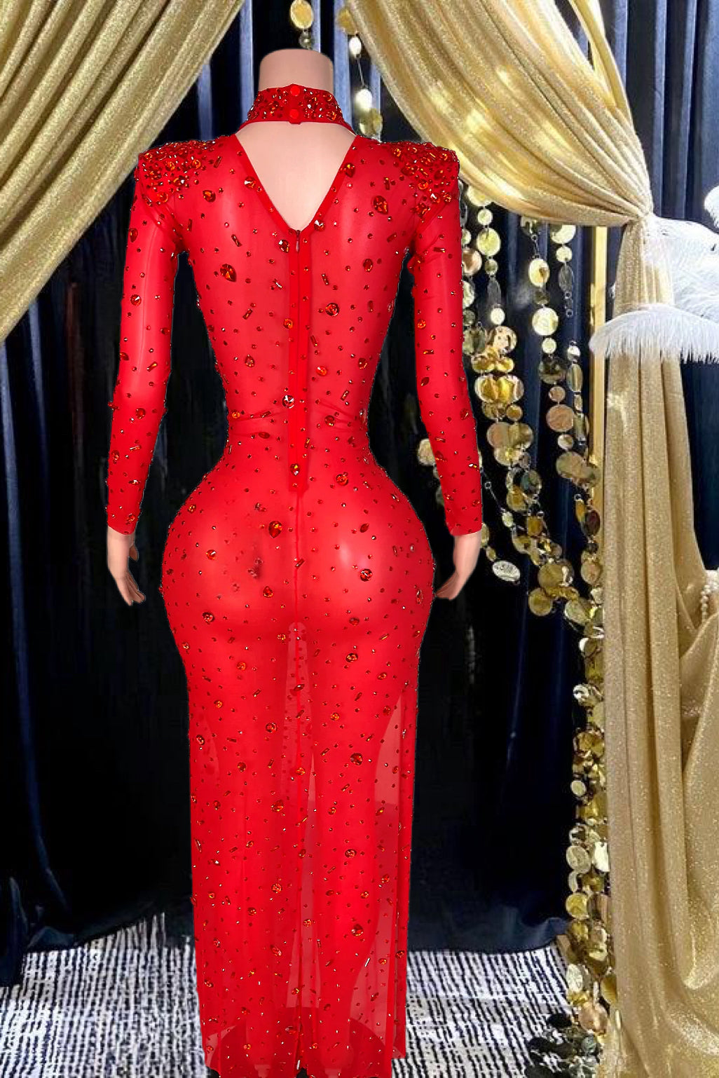 Amazon Red Diamante Dress