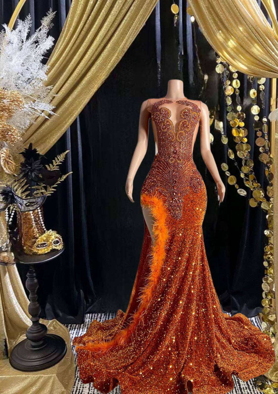 Luxury Prom Dress Applique Dress Design Custom Made Wide Mermaid Style Dress - Yembifashion