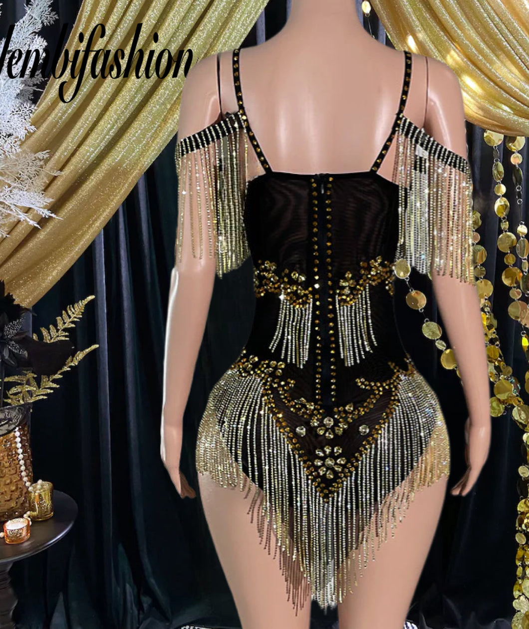 Rhinestone Dress with Tassel - Cowgirl Style