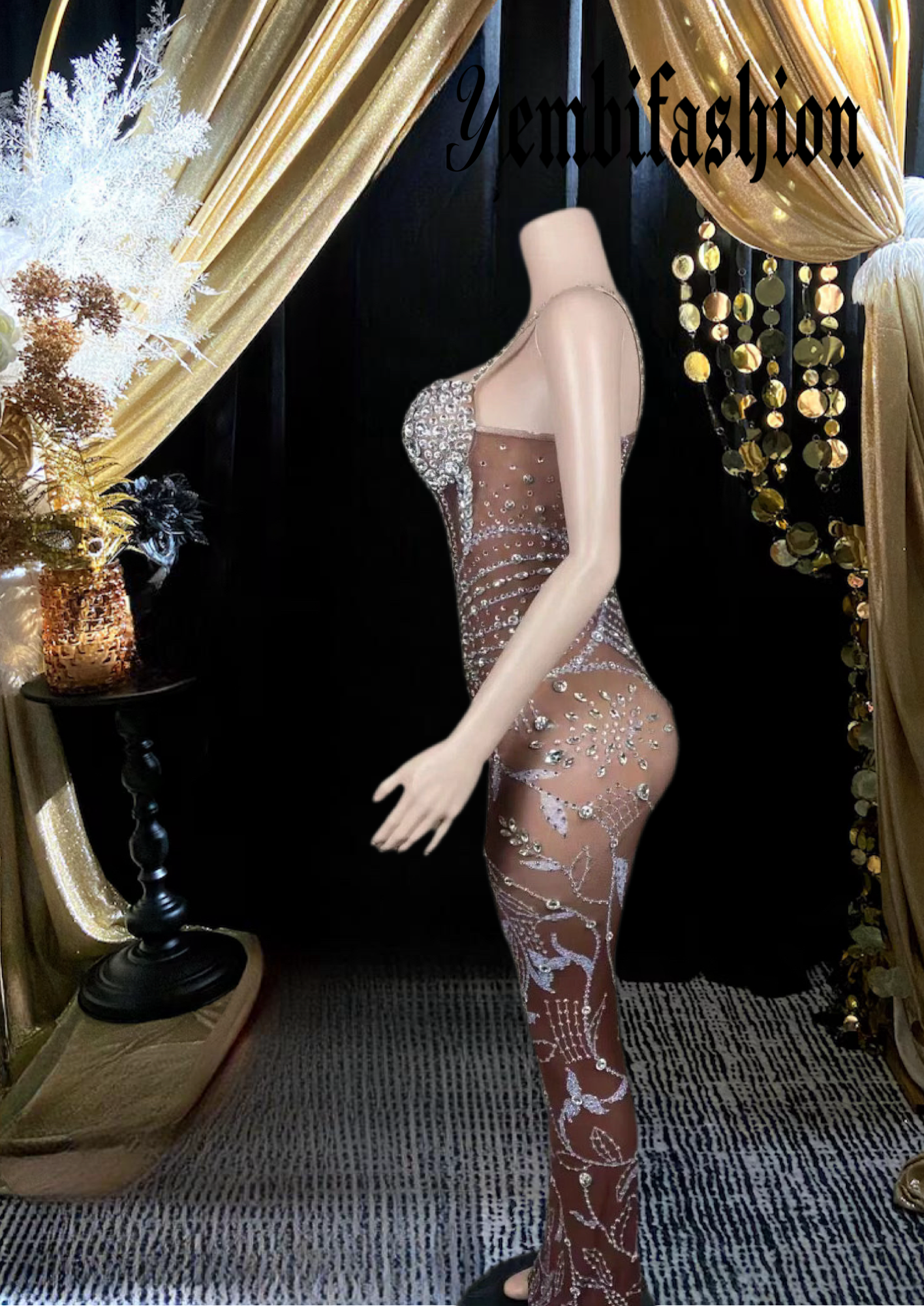 Elegant Transparent Long Mesh Dress