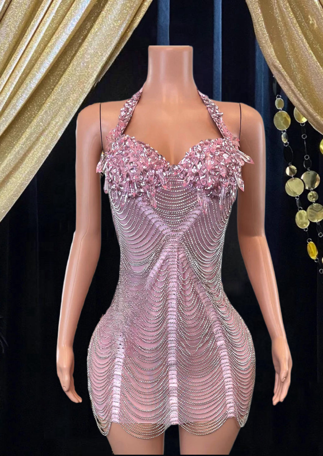 Pink Mini Dress-midi cocktail dress