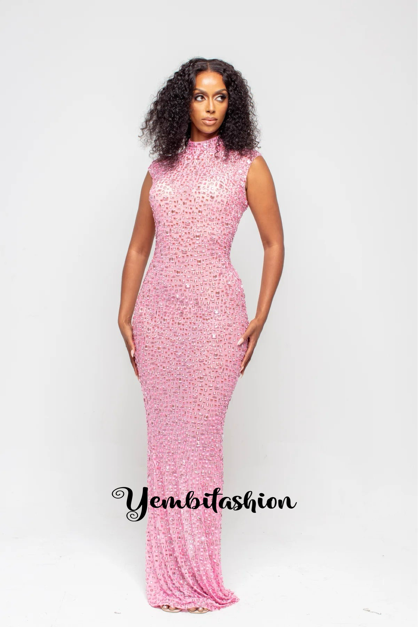 RAI PINK DIAMANTE DRESS