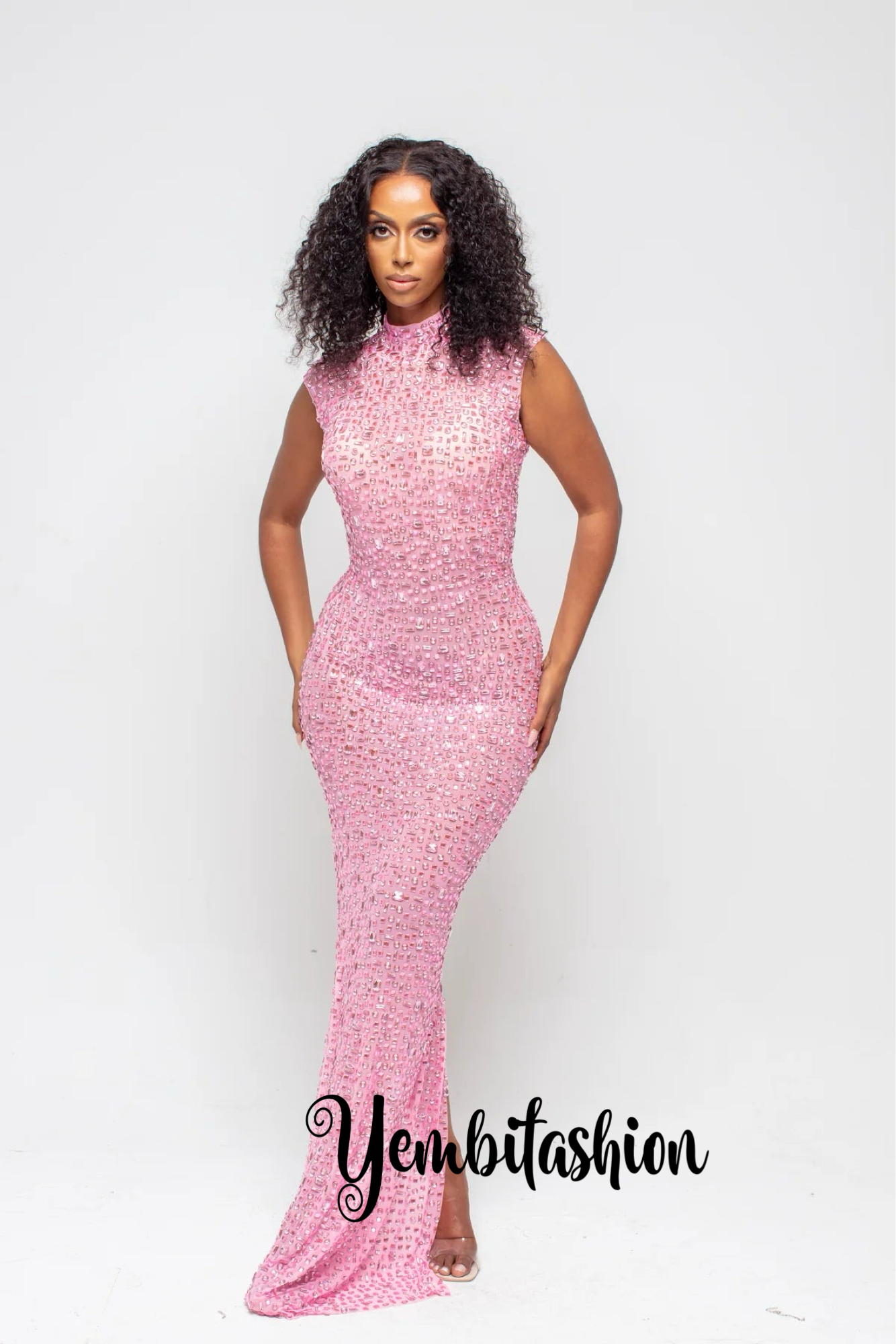 RAI PINK DIAMANTE DRESS