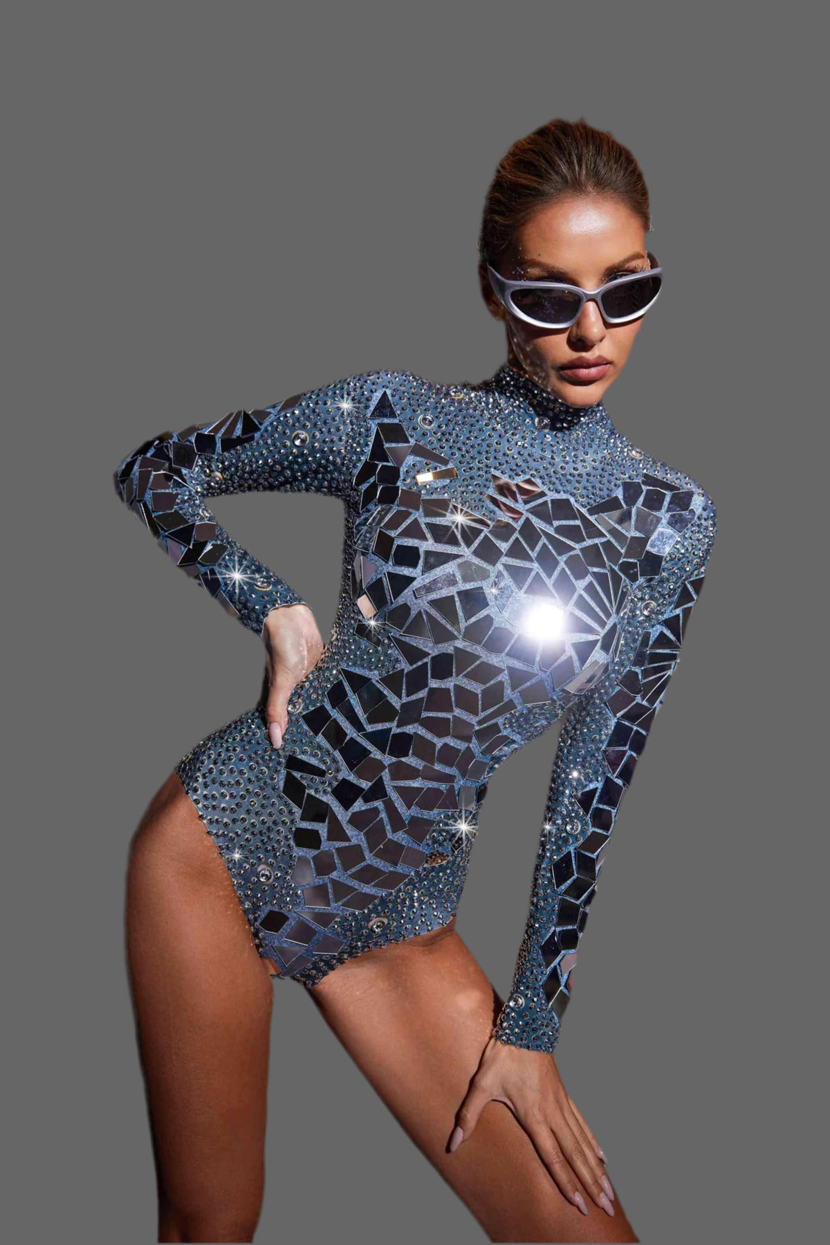 RAI RHINESTONE TASSEL BODYSUIT