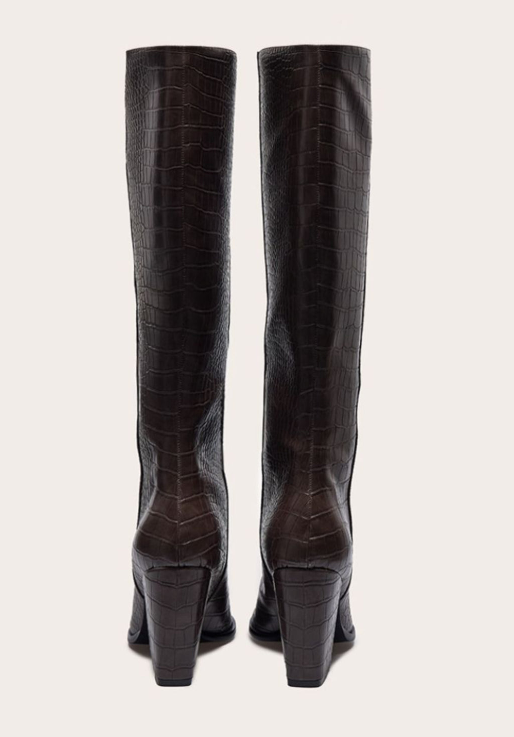 Croc PU Point High Heeled Boot