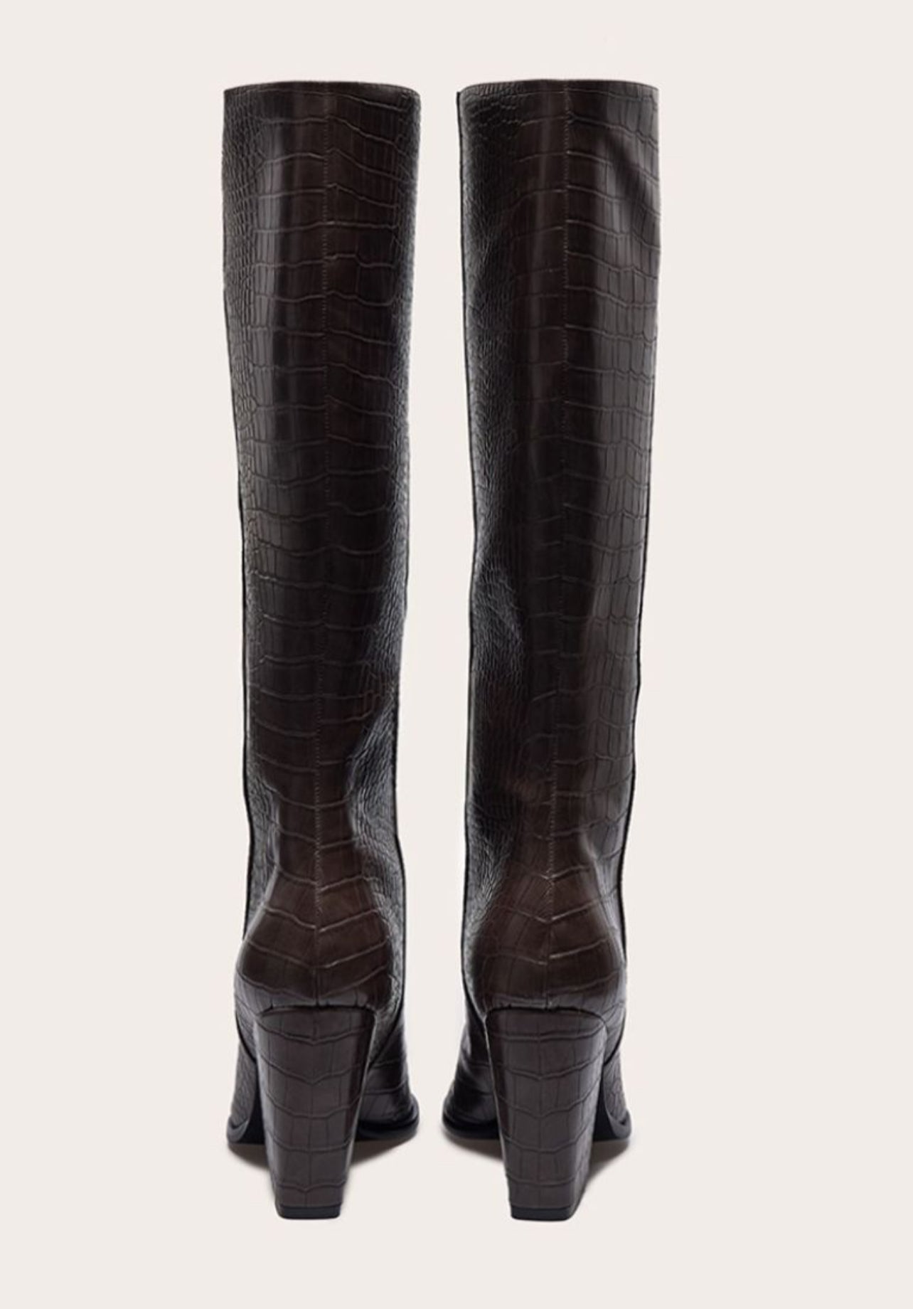 Croc PU Point High Heeled Boot