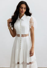 Scalloped lace edging maxi dress – affordable luxury women’s fashion