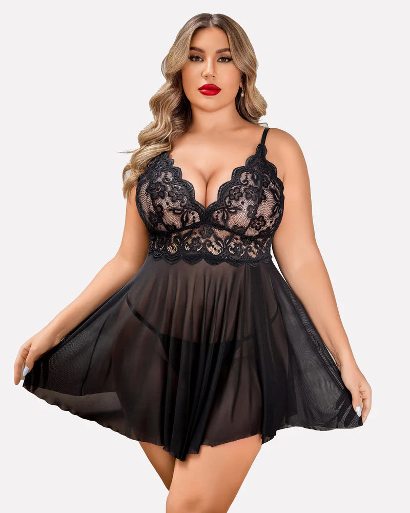 Plus Size Sleepwear  Lace Lingerie Sets