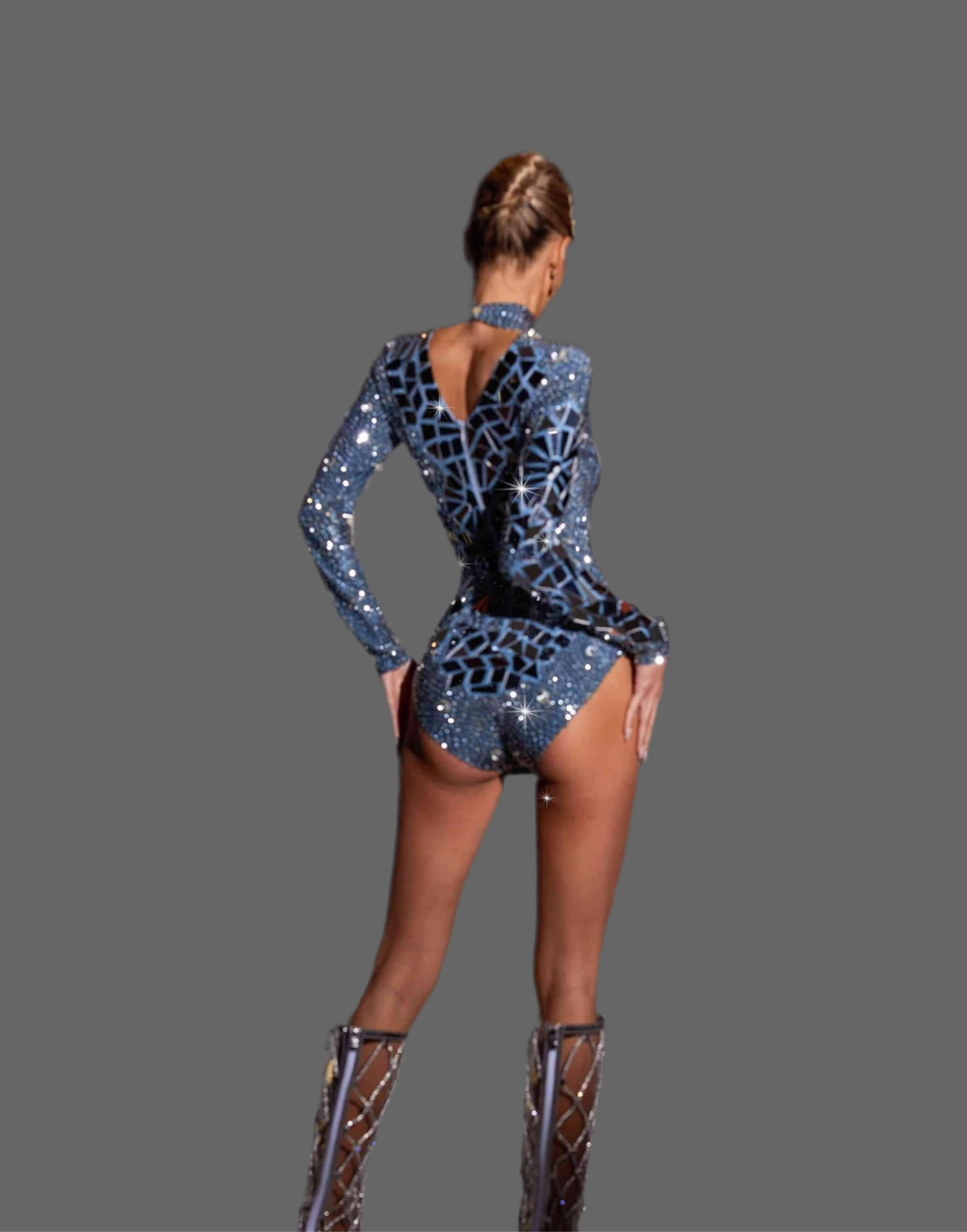 RAI RHINESTONE TASSEL BODYSUIT