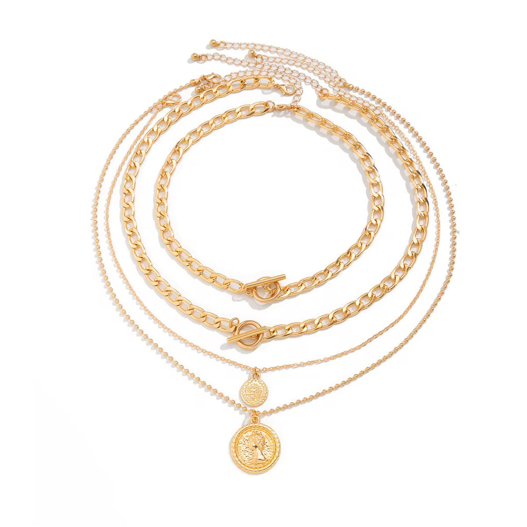 Gold Cascade Layered Necklace – Dainty Multi-Strand Statement