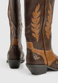 Low Heel Western Cowboy Boot in brown