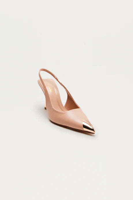 Angle Strap Slingback Sandals – Beige Chic Minimalist Heels with Modern Fit