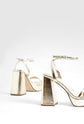 Rica Gold Metallic High Heels Sandals