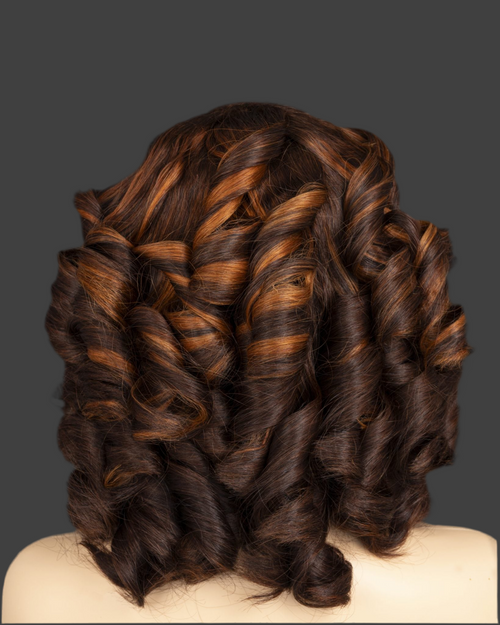 10” orange  bouncy Wig
