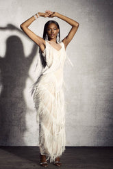 Luxury lace V-neck maxi dress – affordable evening fashion for women”