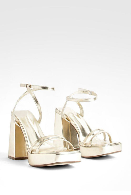 Rica Gold Metallic High Heels Sandals