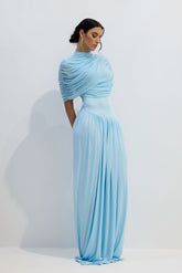 Women’s asymmetric pleated maxi dress