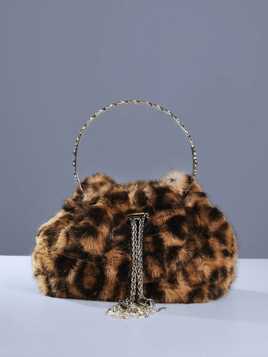Faux Fur Leopard Bag