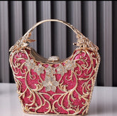 Vintage fashion metal flower luxury clutch delicacy twinkle ladies diamond evening bags - Yembifashion 