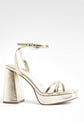 Rica Gold Metallic High Heels Sandals