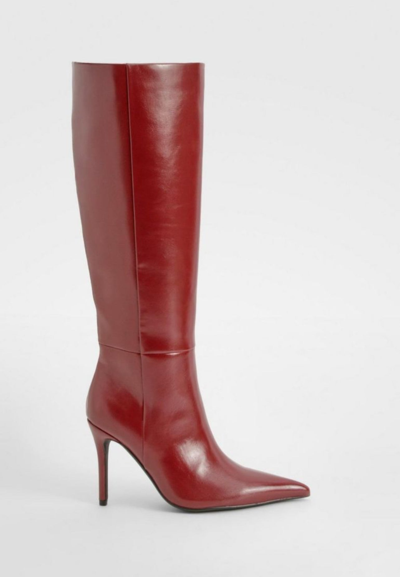 Red Knee High Heeled Boot