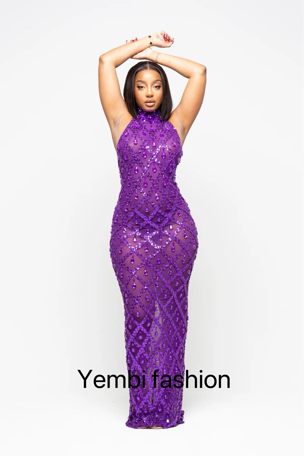 Elegant beaded rhinestone dress, perfect for prom or birthday celebrations, featuring intricate beadwork and sparkling rhinestones for a glamorous look