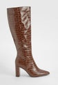 pointedToe Croc Knee High Boots