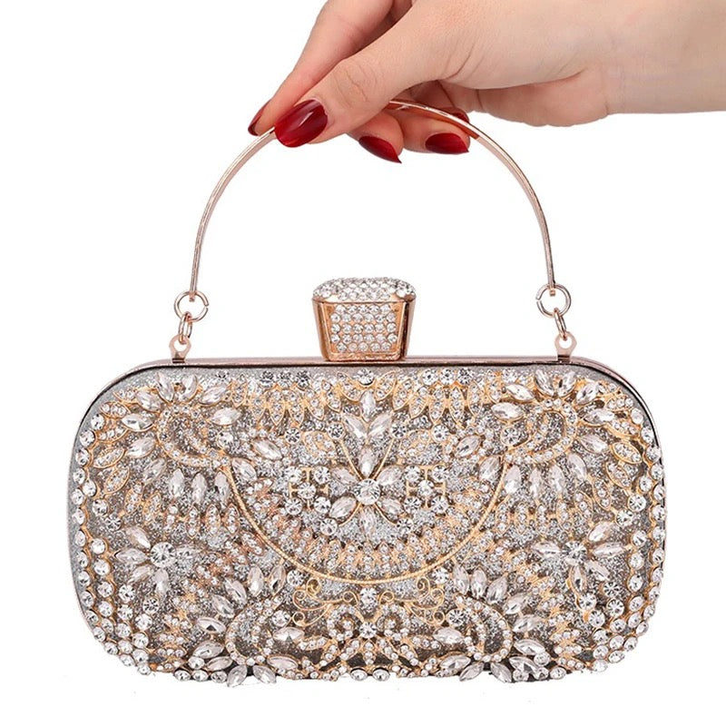 Oem Crossbody Shoulder  Diamond Encrusted Women'S Vintage Dinner Hand Matching Dress Evening Bag - Yembifashion 