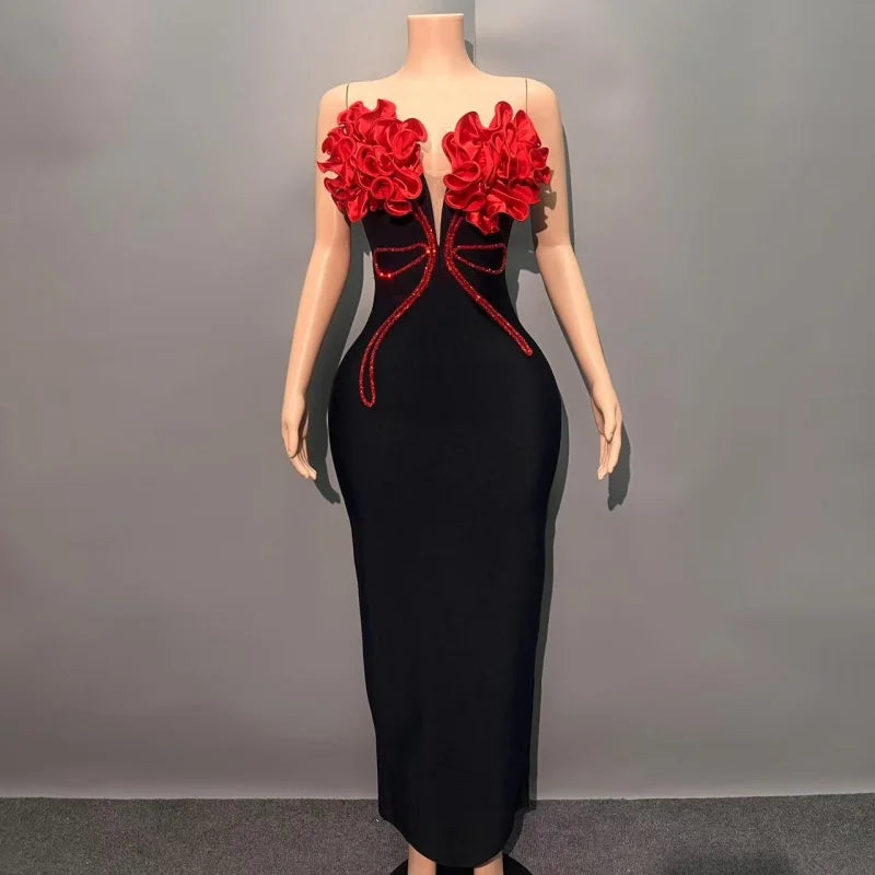 Black Rhinestone Off Shoulder Bandage Dress – Sexy Elegant Evening Party Dress