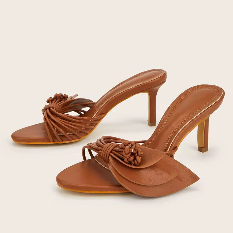green Flower Slipper Sandals