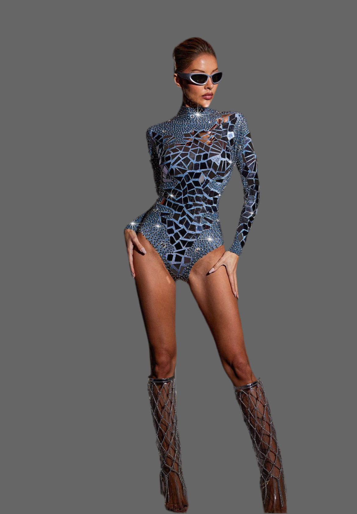 RAI RHINESTONE TASSEL BODYSUIT