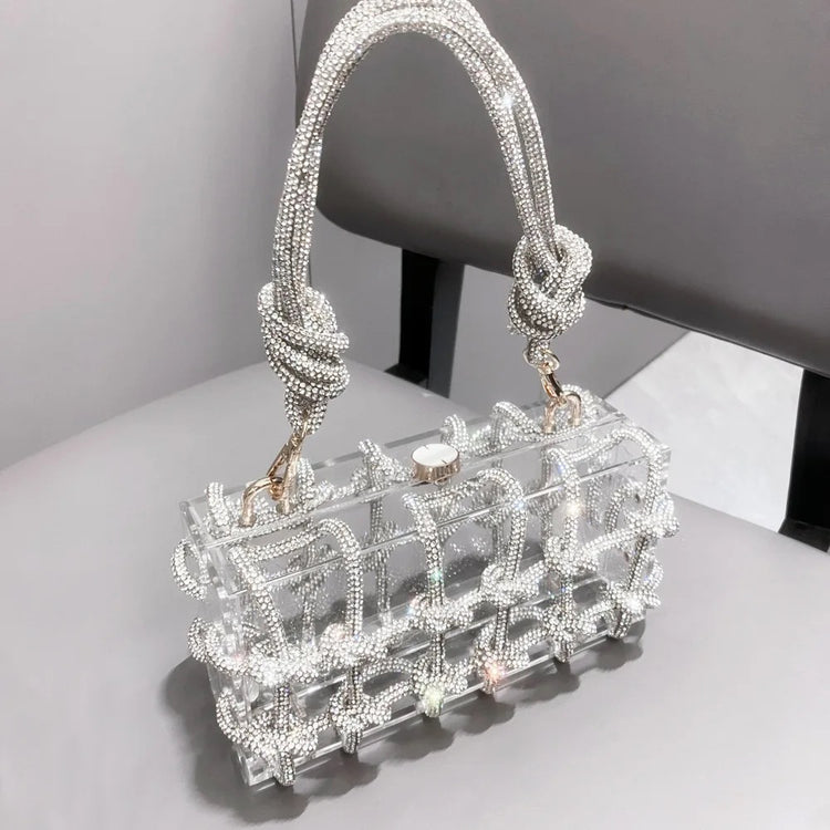Acrylic Clear Luxury Clutch bag Small /Designer Handbag Famous Brand - Yembifashion 