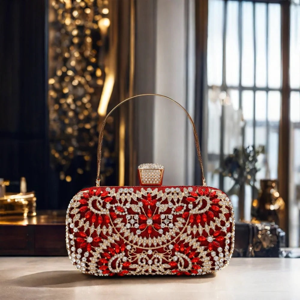 Oem Crossbody Shoulder  Diamond Encrusted Women'S Vintage Dinner Hand Matching Dress Evening Bag - Yembifashion 