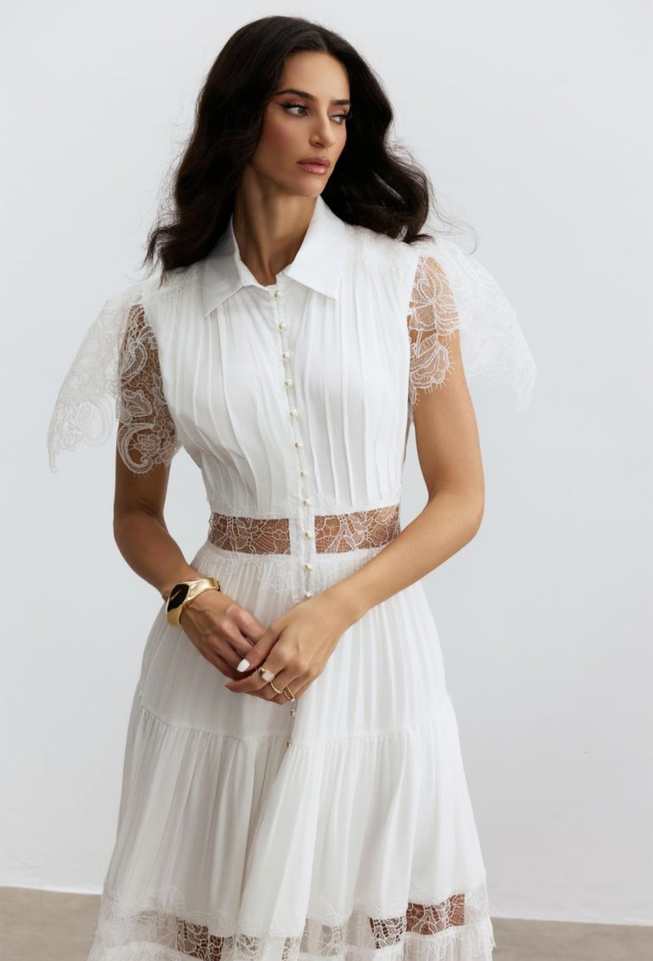 Scalloped lace edging maxi dress – affordable luxury women’s fashion