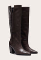 Croc PU Point High Heeled Boot