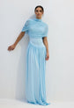 Women’s asymmetric pleated maxi dress