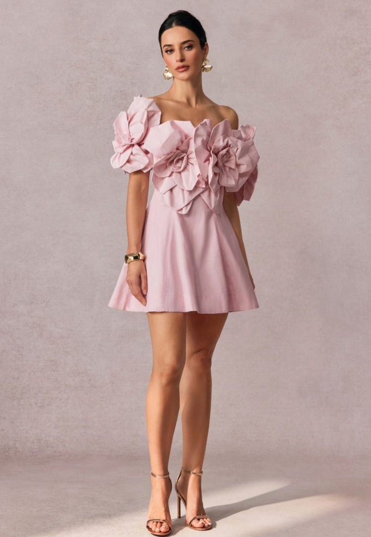 Floral print mini dress for women