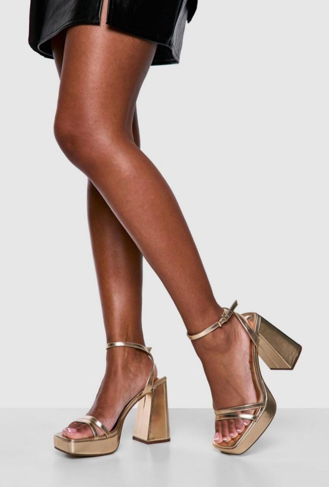 Rica Gold Metallic High Heels Sandals