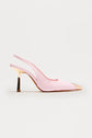 Angle Strap Slingback Sandals – Pink Chic Minimalist Heels with Modern Fit