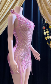 Pink Rhinestones Dress 
