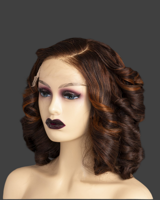 10” orange  bouncy Wig