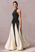 Halter neck strapless maxi dress with open back