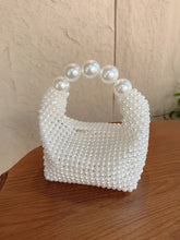 Retro Hollowed Out Fairy Pearl Bag Socialite Handmade Woven Beaded Handbag Vacation Bag - Yembifashion 