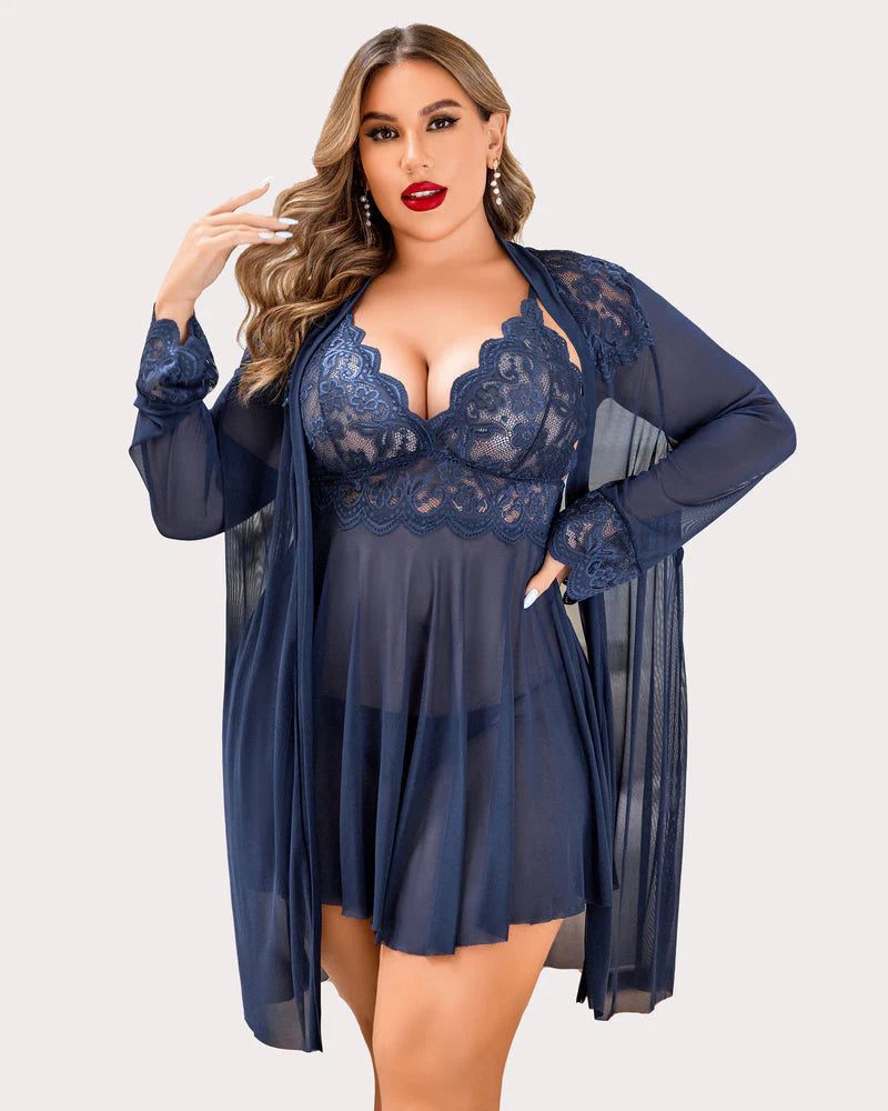 Plus Size Sleepwear  Lace Lingerie Sets