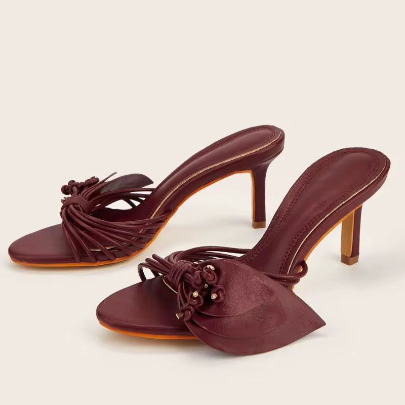 green Flower Slipper Sandals