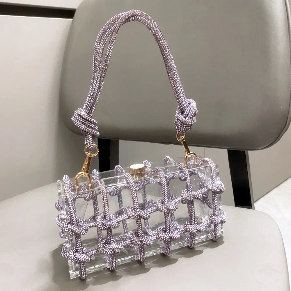 Acrylic Clear Luxury Clutch bag Small /Designer Handbag Famous Brand - Yembifashion 